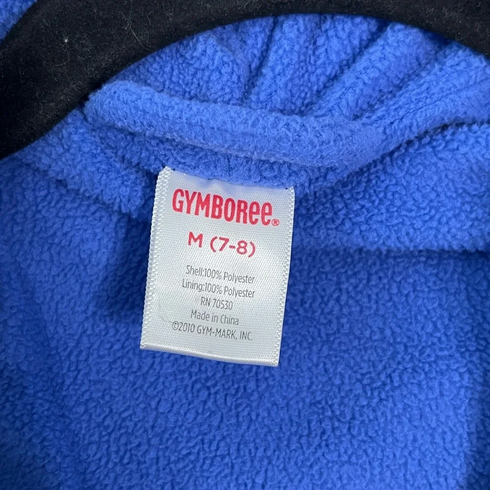 Gymboree Shower Flower Raincoat Jacket‎ Girls Medium 7-8 Blue Floral Hooded